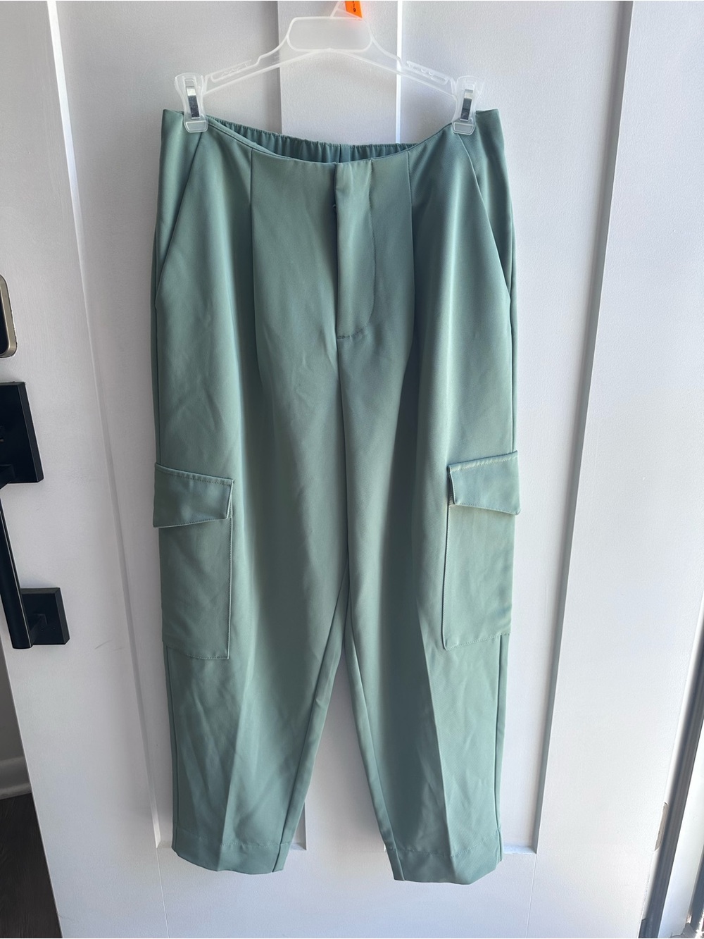Slinky Cargo Trousers in Sage Green